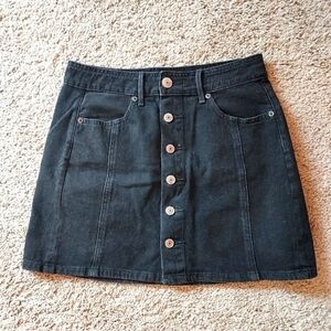 American Eagle a-line button front denim jean skirt 2